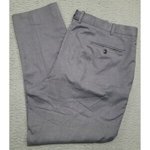 Bespoke Initiative Men's 40x30‎ Pants Custom Tailored Gray Flat Front Tapered